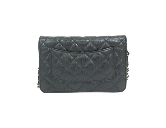 Chanel Matelasse Caviar Leather Chain Wallet WOC Black 27 Series