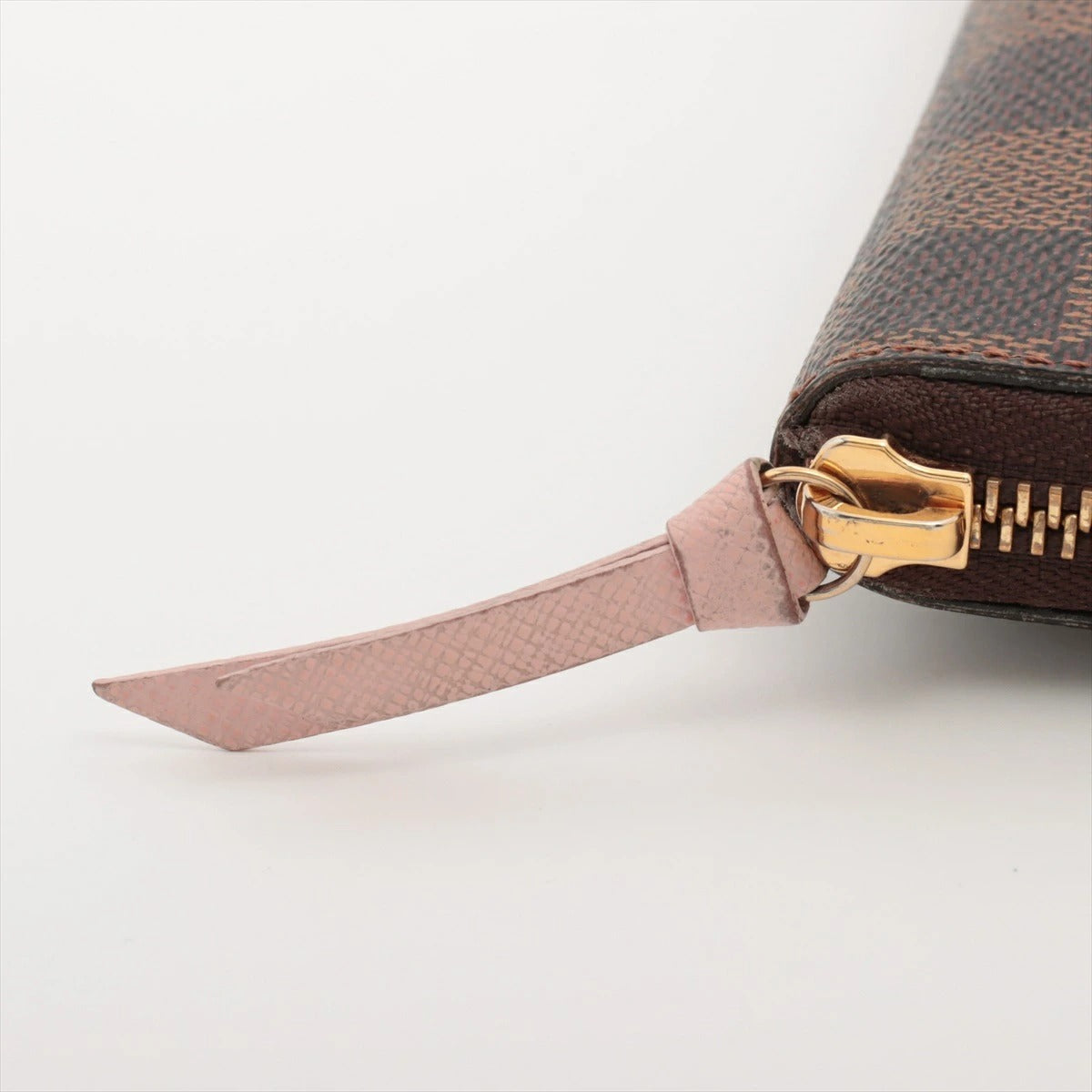 Louis Vuitton Damier Portefeuille Clemence Rose Ballerine N41626 Round Zip Long Wallet