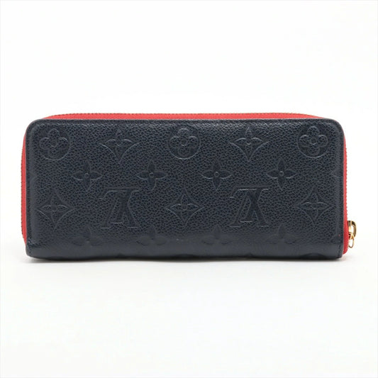 Louis Vuitton Empreinte Portefeuille Clemence M63920 Leather Flower Round Zip Long Wallet