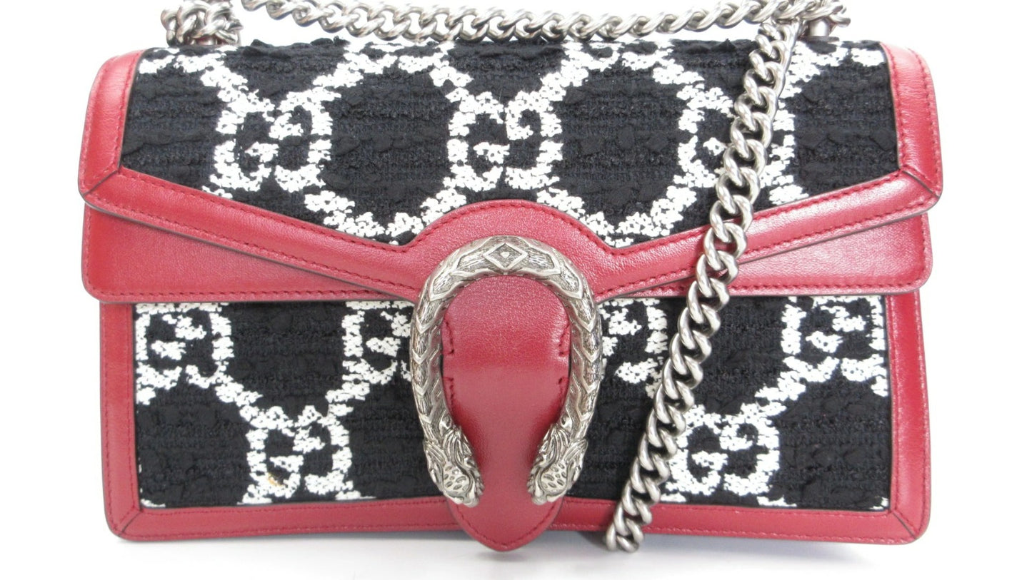 Gucci Dionysos Chain Shoulder Bag 400249 Black Red White