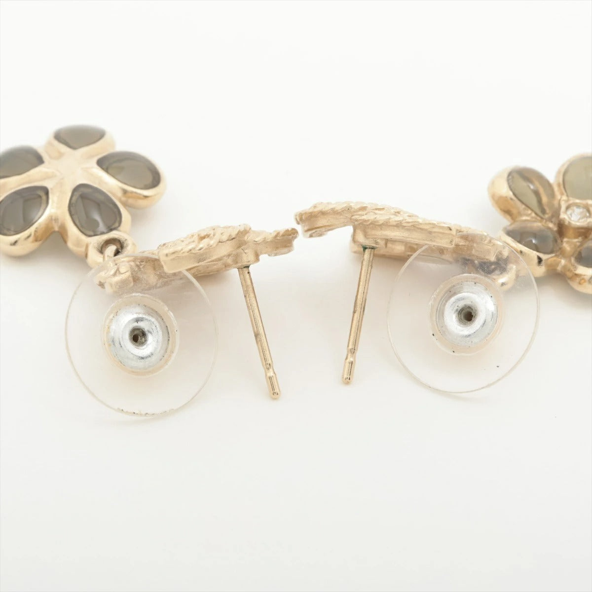 Chanel Coco Mark Earrings A18C Flower Rhinestone