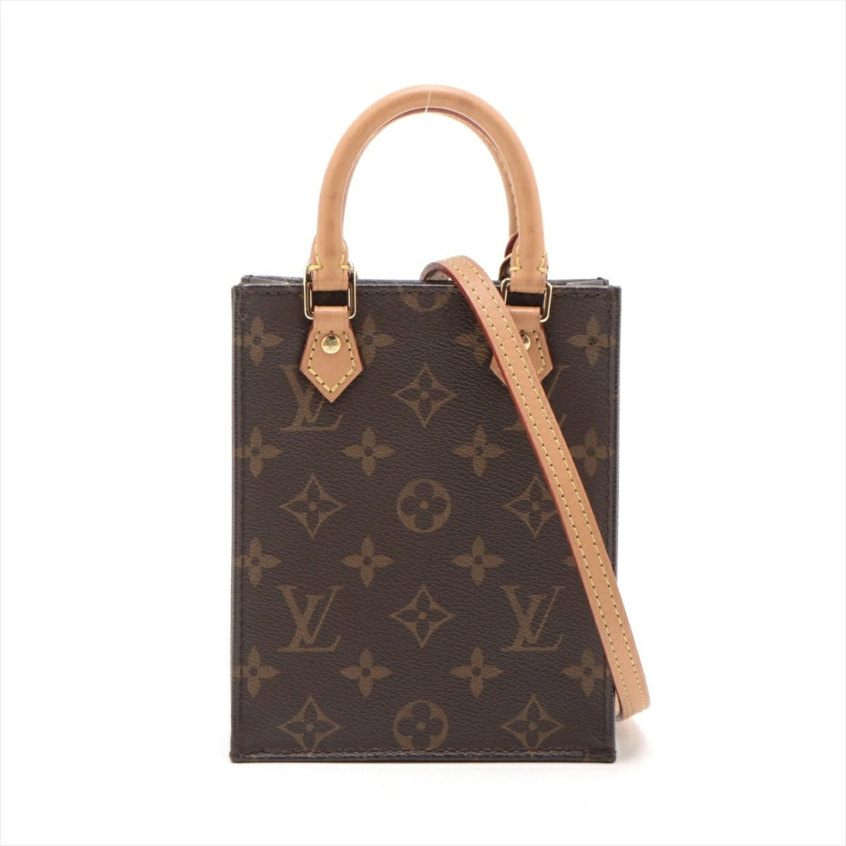 Louis Vuitton Monogram Petite Sac Plat M69442 Mini Tote Bag Shoulder Bag Pochette