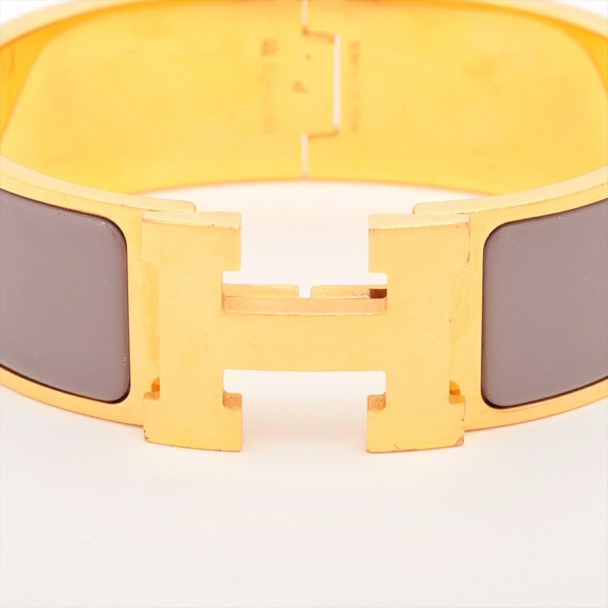 Hermes Click-Clack H Bangle GM Purple/Gold Bracelet