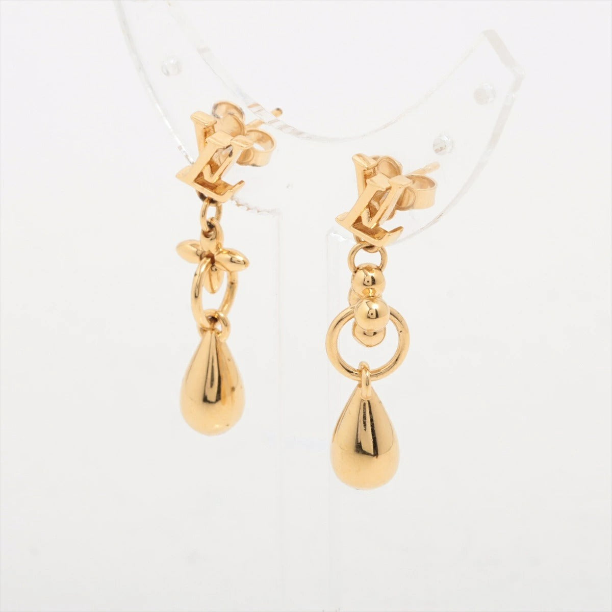 Louis Vuitton Boucle de Reuil Earrings LV Flower Gram M00771 Gold