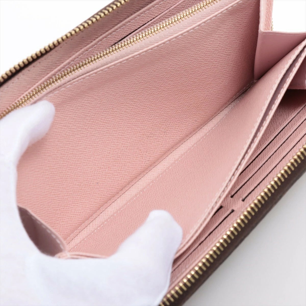 Louis Vuitton Damier Zippy Wallet N60046 Rose Ballerine Round Zip