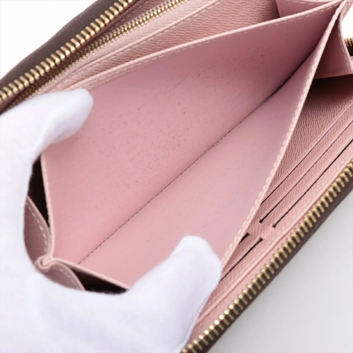 Louis Vuitton Damier Zippy Wallet N60046 Rose Ballerine Round Zip