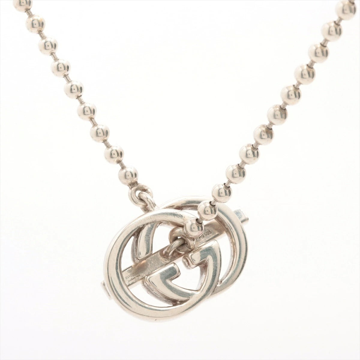 Gucci Interlocking G Necklace Silver 925 20.8g Logo