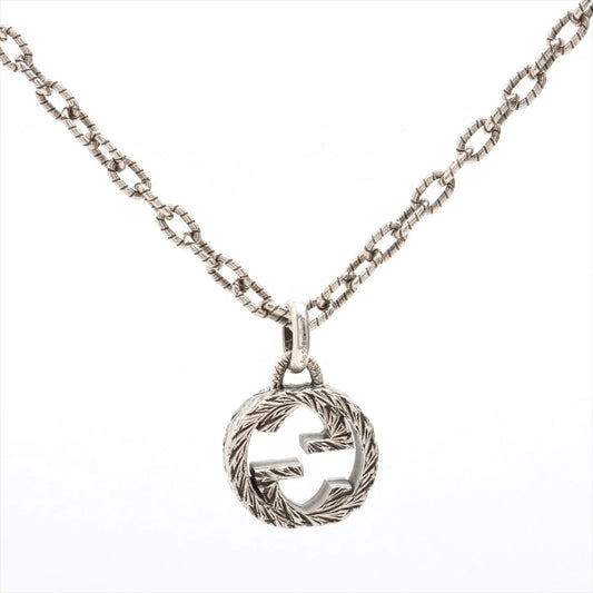 Gucci Interlocking G Arabesque Necklace Silver 925 18.4g