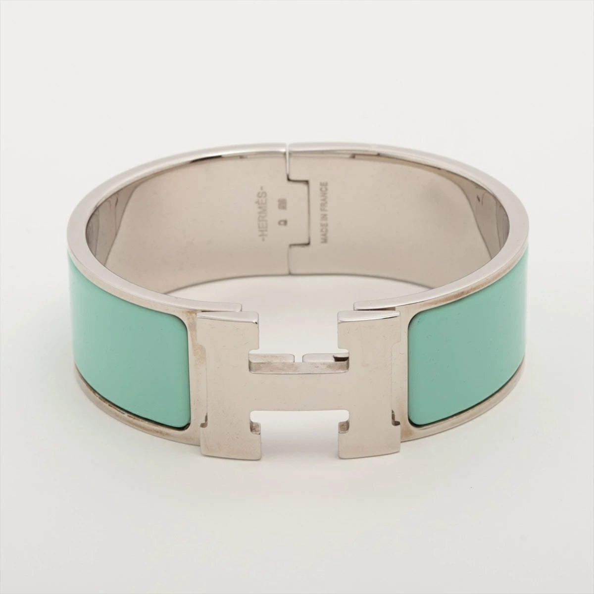 Hermes H Bangle Click Clack Blue/Silver