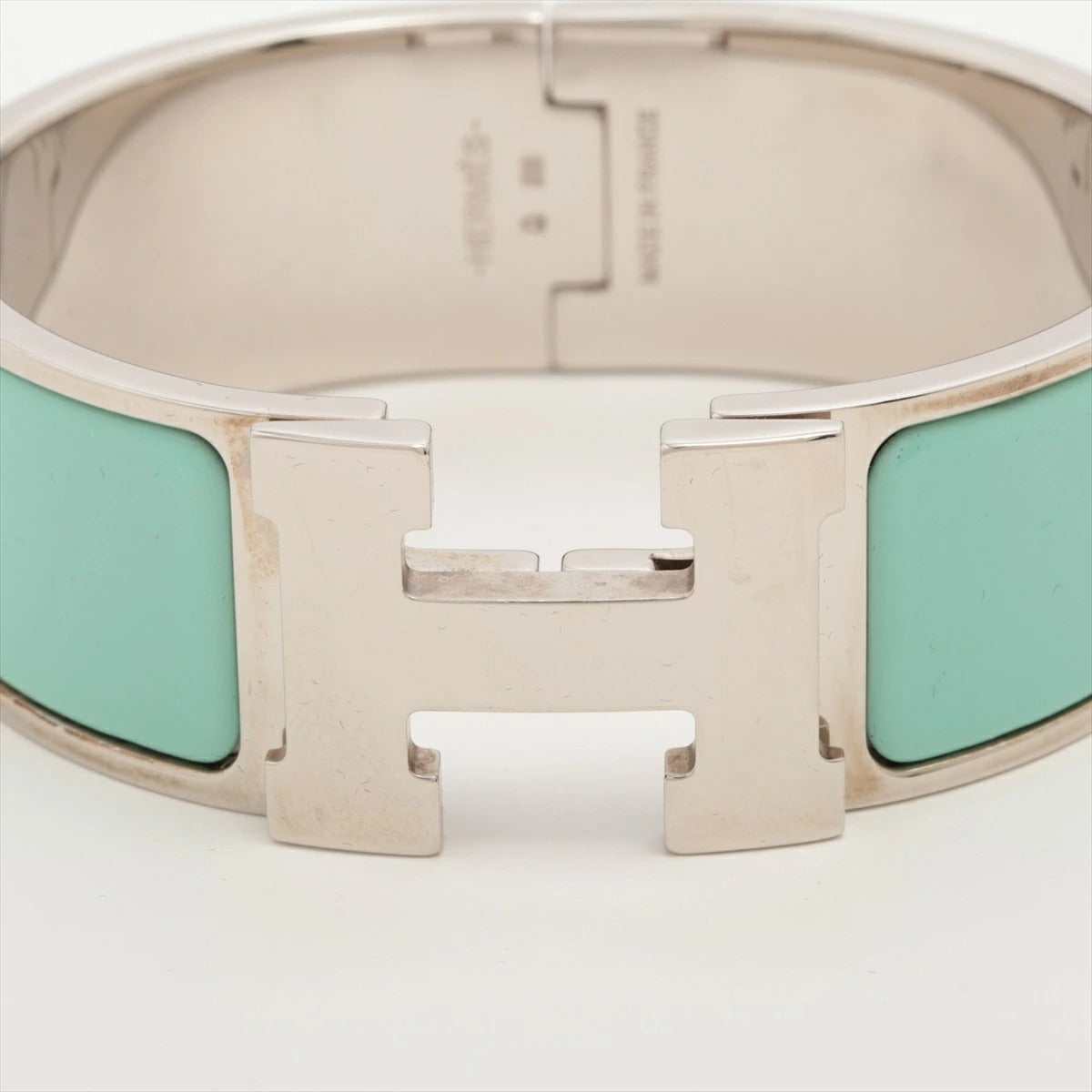 Hermes H Bangle Click Clack Blue/Silver