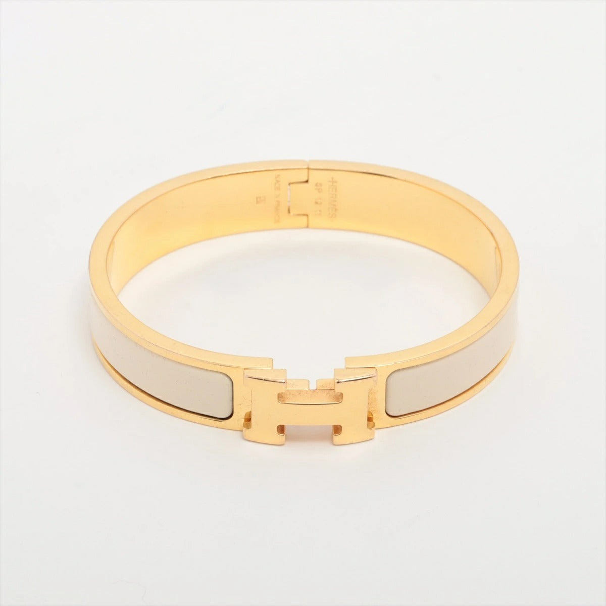 Hermes H Bangle Click H GM Bracelet off-White/Gold