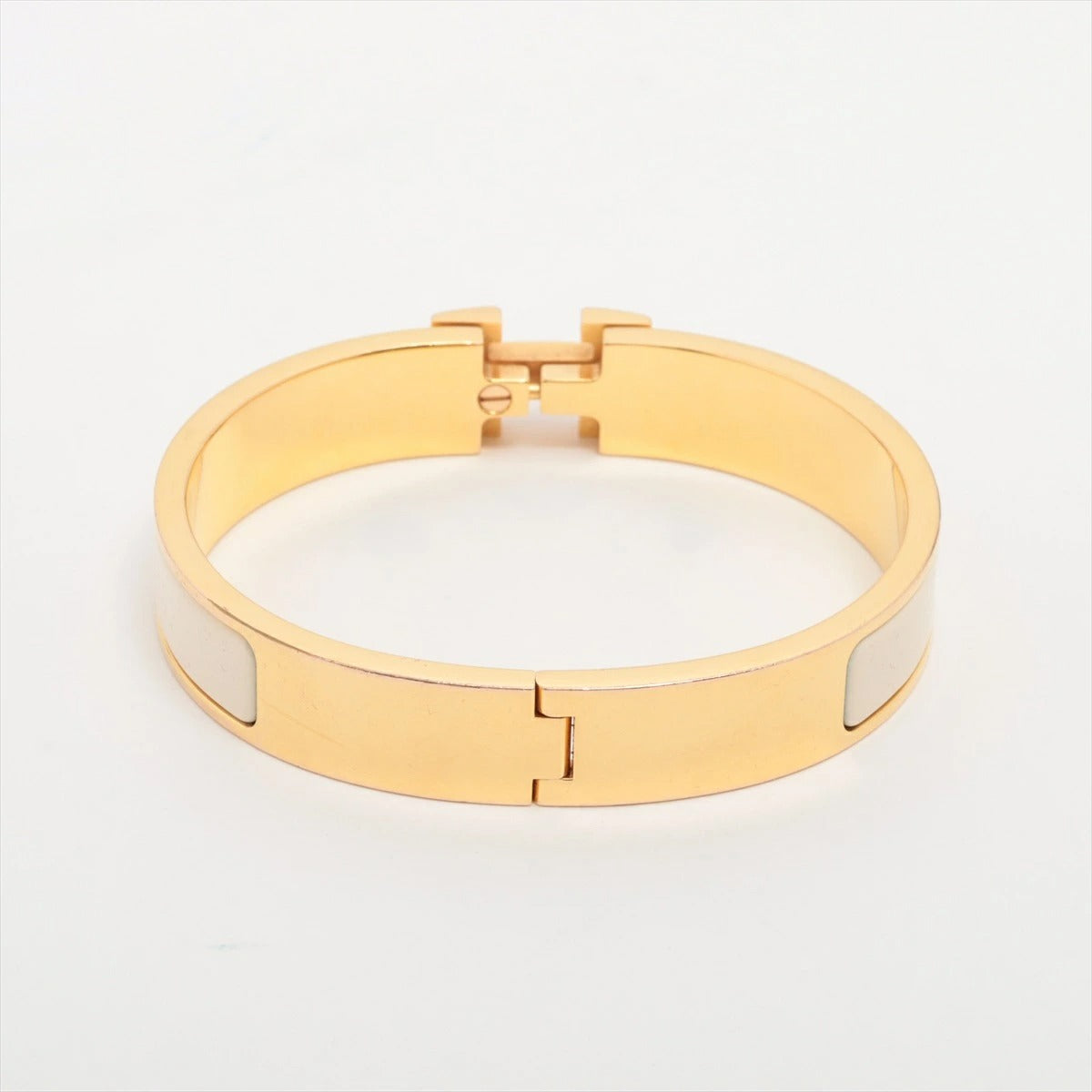 Hermes H Bangle Click H GM Bracelet off-White/Gold