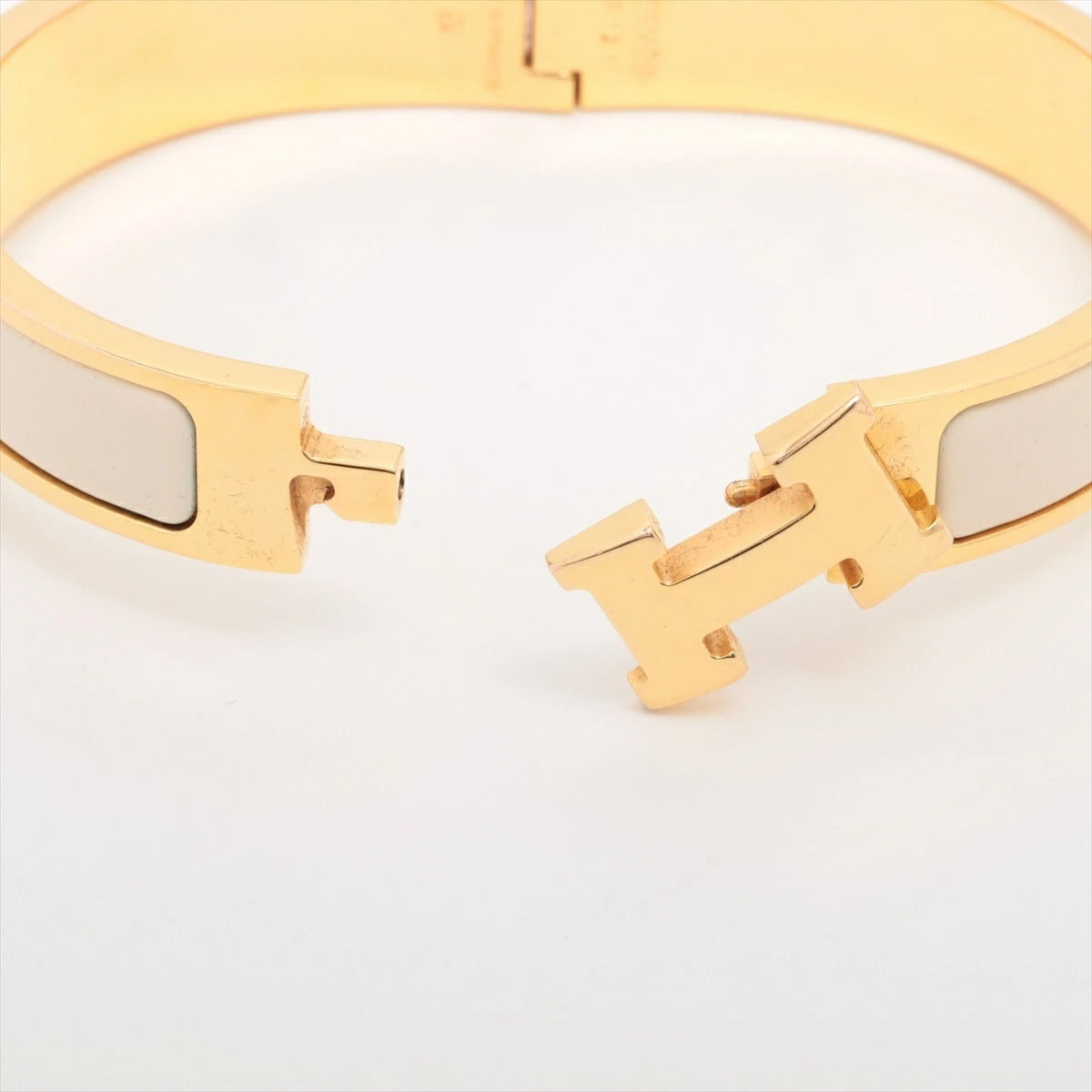 Hermes H Bangle Click H GM Bracelet off-White/Gold