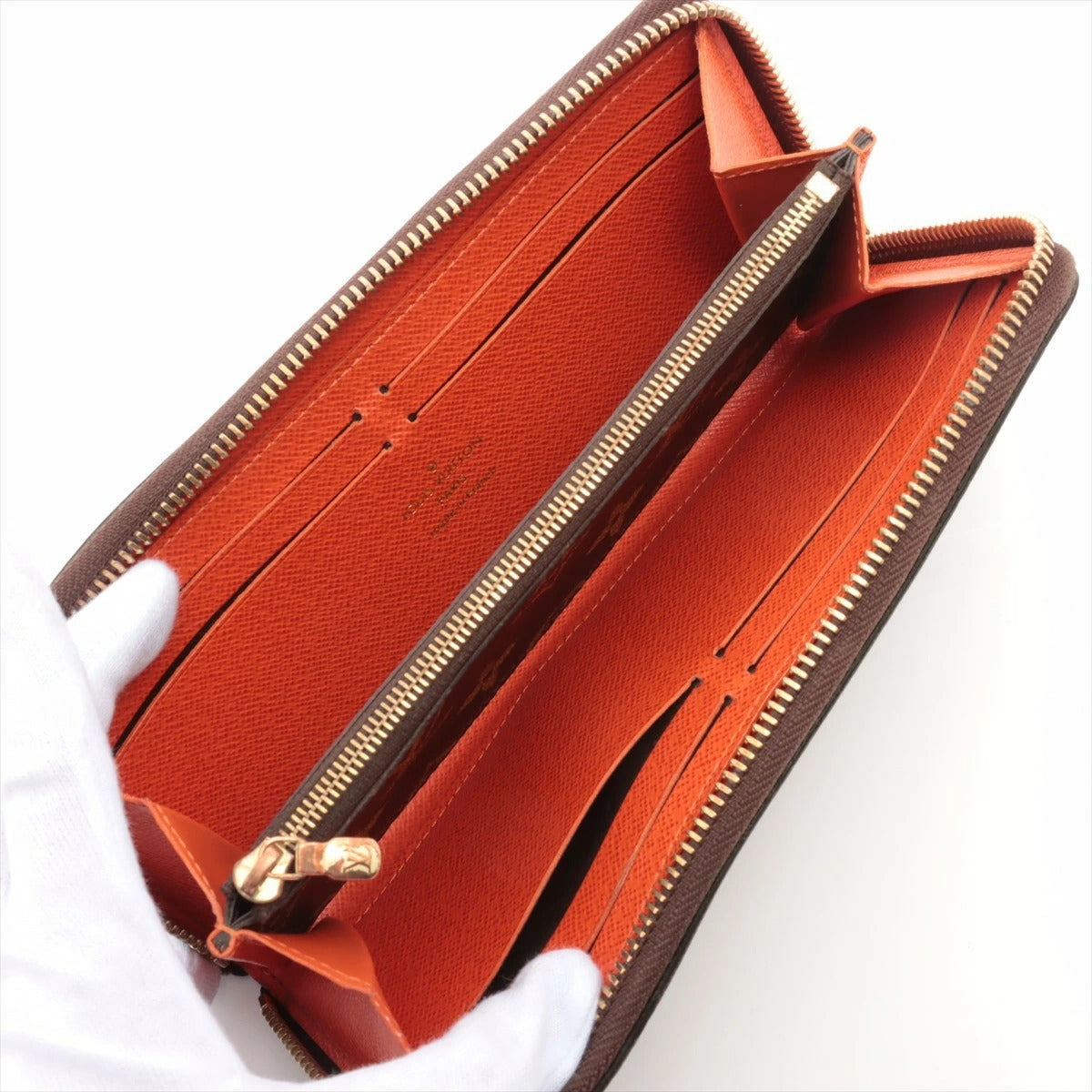 Louis Vuitton Monogram Portefeuille Clemence M60743 Pimont/Orange Round Zip