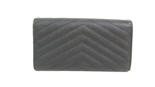 Yves Saint Laurent Cassandra V-Stitch Leather Wallet 372264