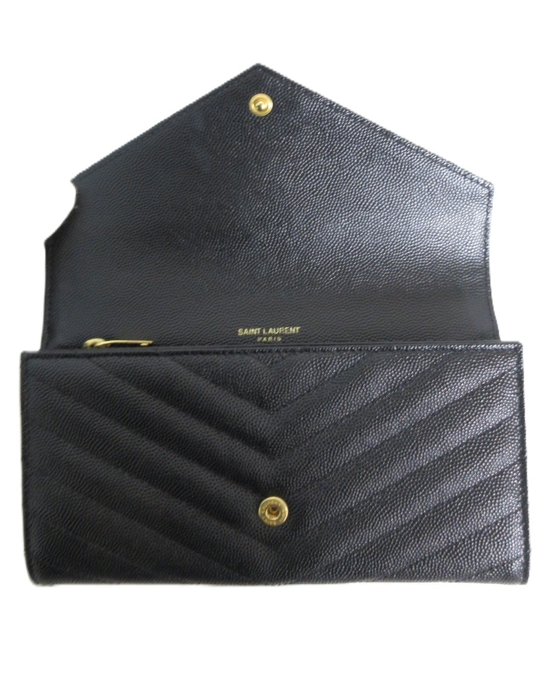 Yves Saint Laurent Cassandra V-Stitch Leather Wallet 372264
