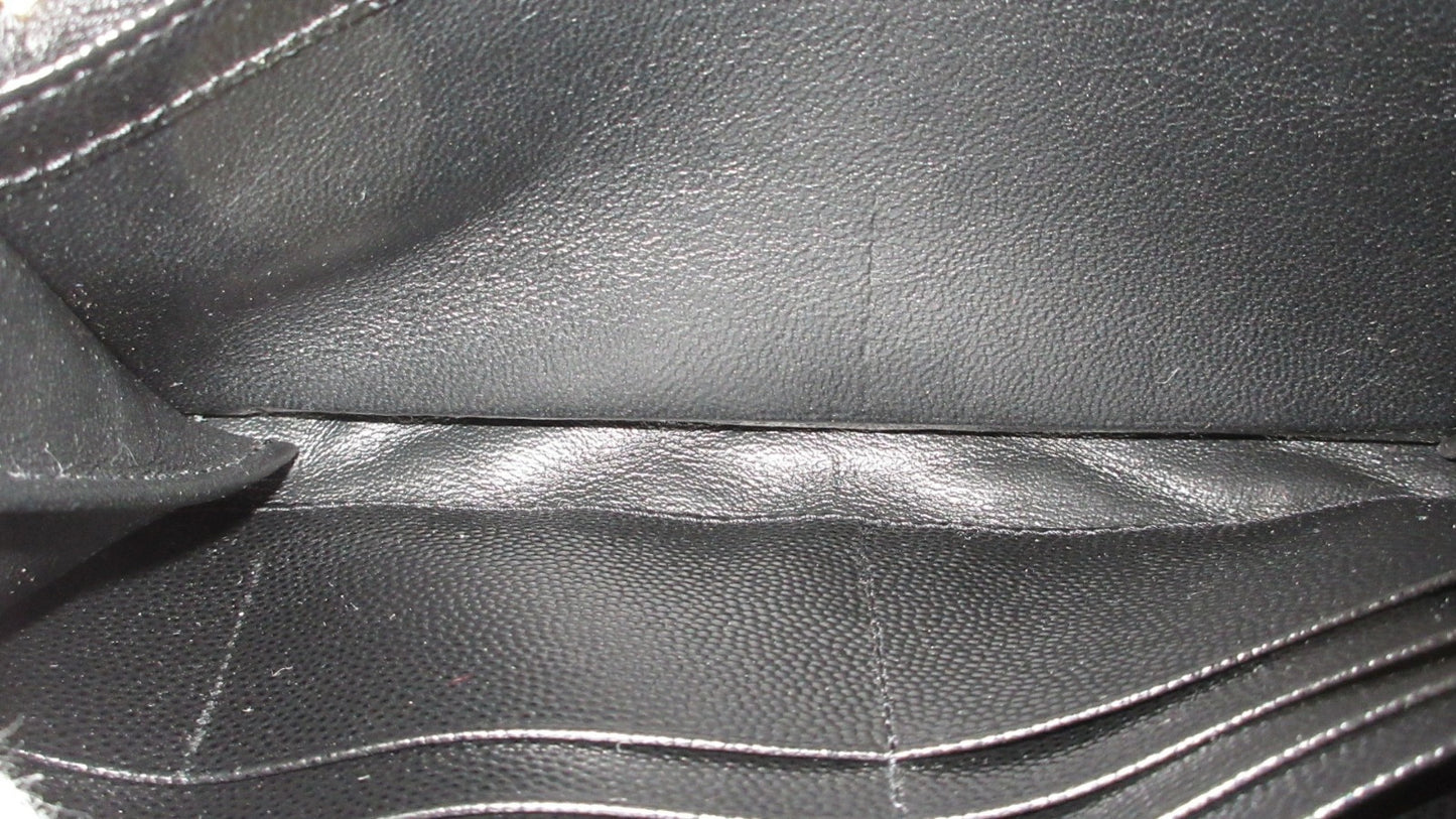 Yves Saint Laurent Cassandra V-Stitch Leather Wallet 372264