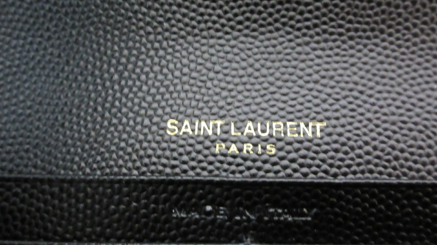 Yves Saint Laurent Cassandra V-Stitch Leather Wallet 372264