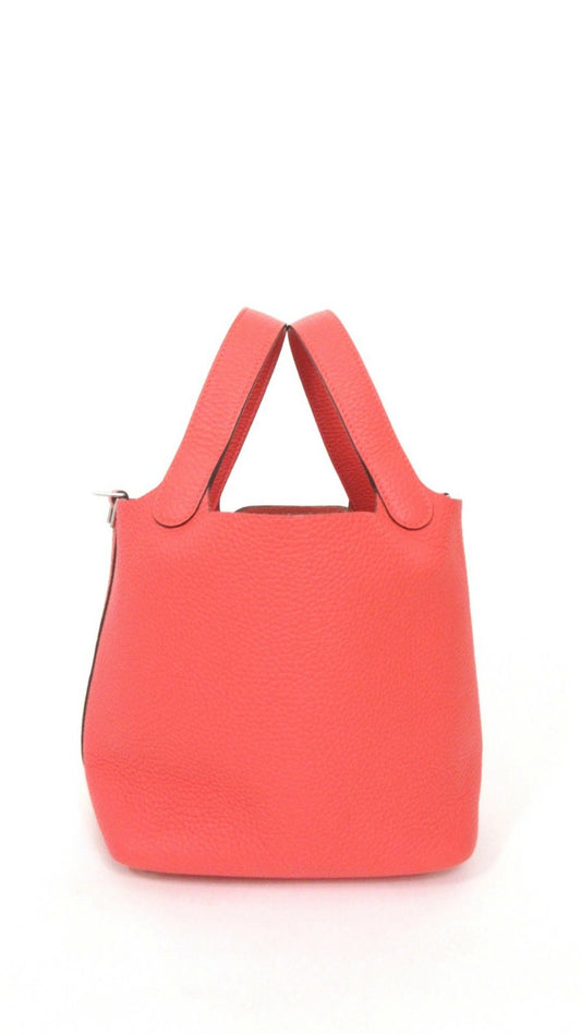 Hermes Picotin Lock PM Rose Jaipur/Silver Hardware Taurillon Clemence Leather A Stamp (2017)