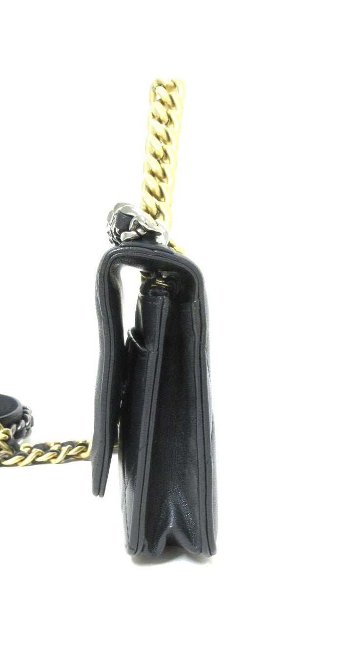 Chanel Chanel 19 Lambskin Chain Wallet, Black, 30s