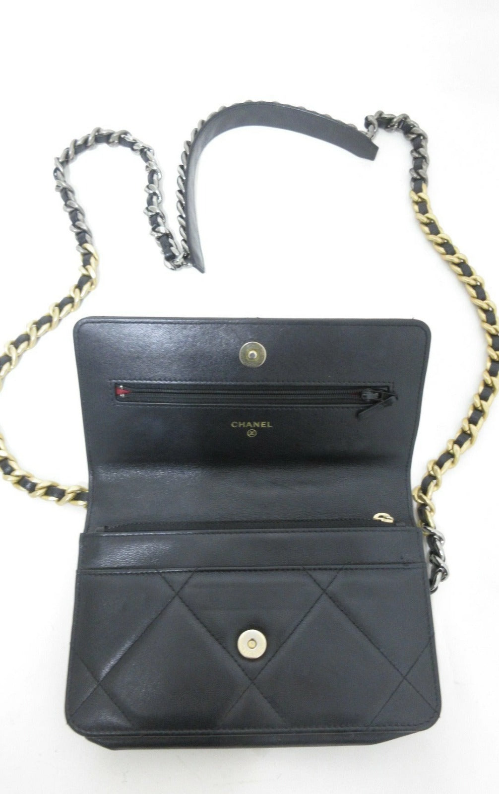 Chanel Chanel 19 Lambskin Chain Wallet, Black, 30s