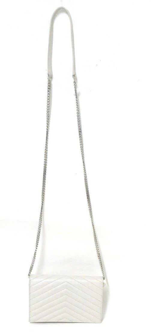 Yves Saint Laurent Paris Cassandra Leather Chain Wallet 393953