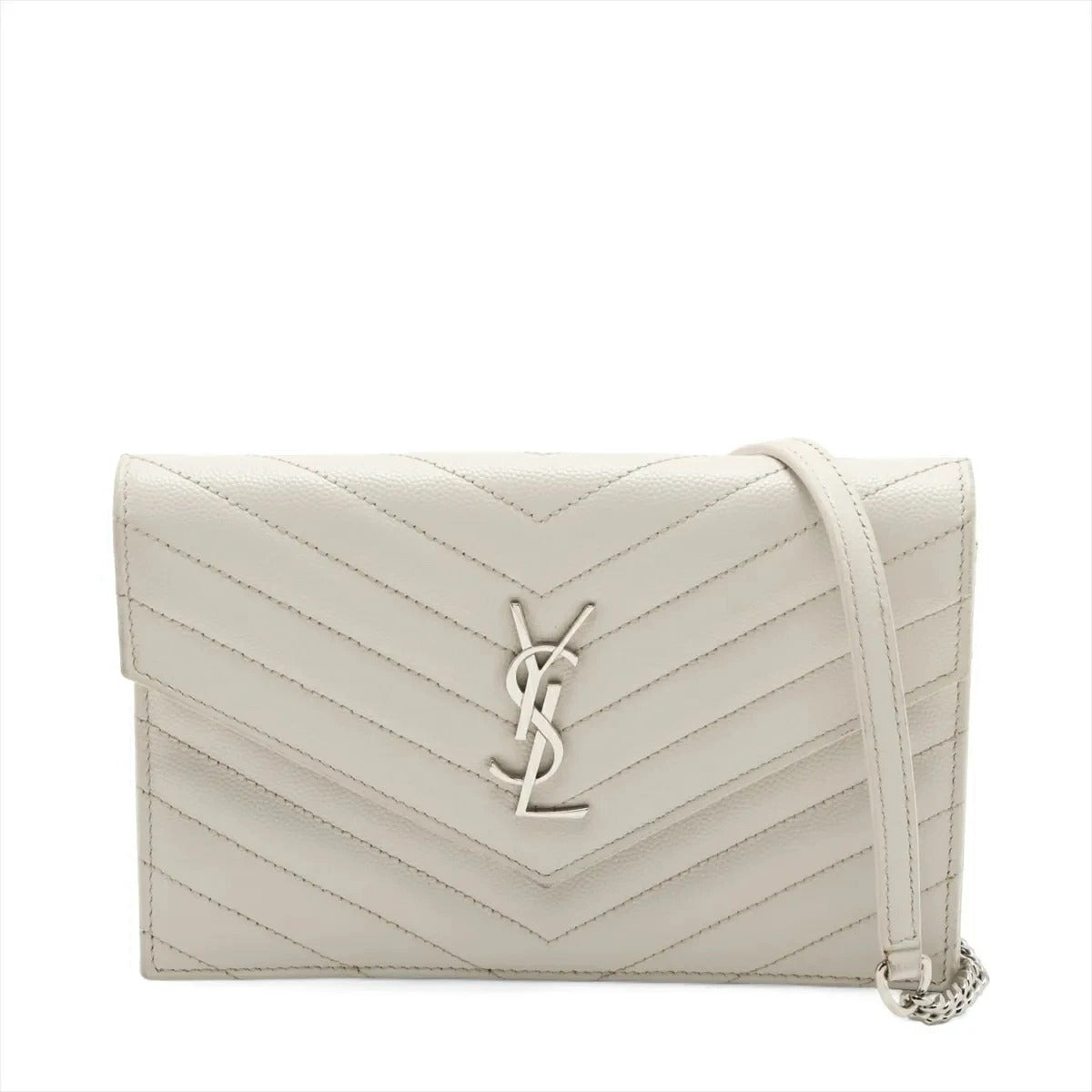 Yves Saint Laurent Paris Cassandra Leather Chain Wallet 393953