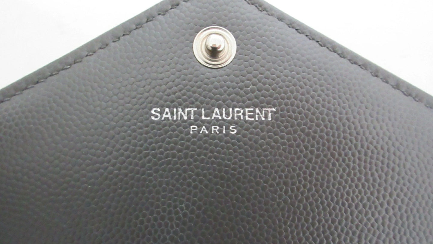 Yves Saint Laurent Paris Cassandra Leather Chain Wallet 393953