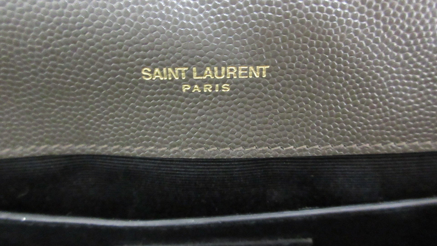 Yves Saint Laurent Paris Envelope Leather Chain Shoulder Bag 600185