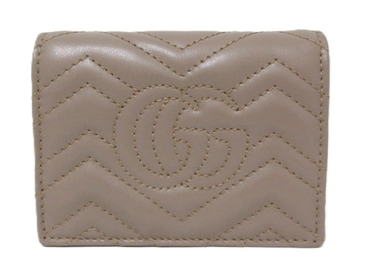 Gucci Double G Leather Compact Wallet 466492 Bi-fold Compact