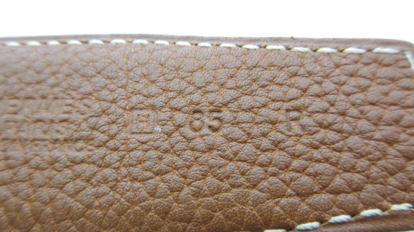 Herrmes Constance Reversible H-belt, size 85, black/brown/gold