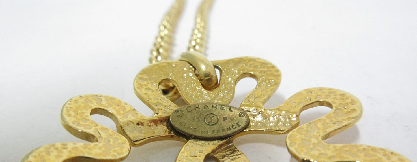 Chanel Coco Mark Necklace, Gold Metal, 95P