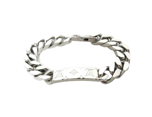 Louis Vuitton Chain Bracelet Monogram Bracelet L M00856 Silver Metal