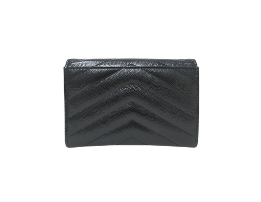 Saint Laurent Paris V-Stitch YSL Logo Leather Card Case 414404