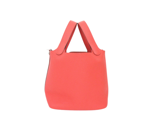 Hermes Picotin Lock PM Rose Jaipur/Silver Hardware Taurillon Clemence Leather A Stamp (2017)