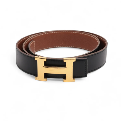 Hermès Constance  H Belt Reversible  Black/Gold  85 SIZE H:2004