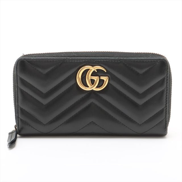 GG Gucci Marmont Leather Round Zipped Wallet