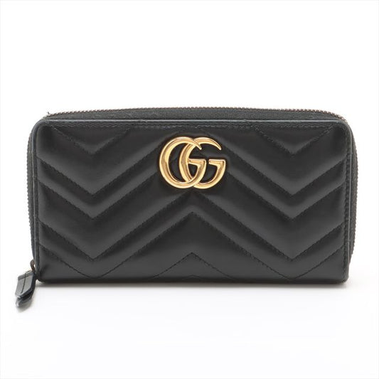 GG Gucci Marmont Leather Round Zipped Wallet