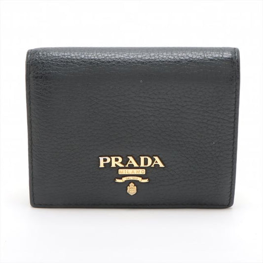Prada Vitello Grain Leather Compact Wallet
