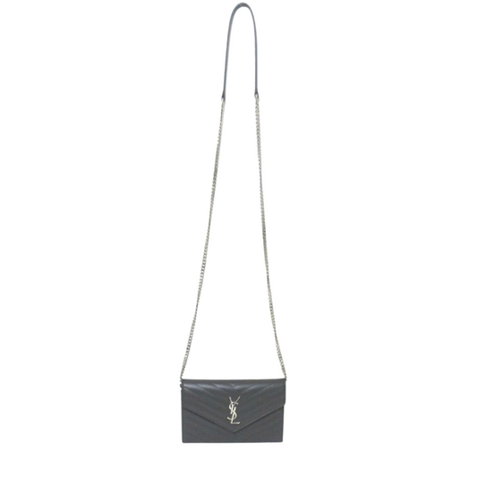 Yves Saint Laurent Paris Cassandra Leather Chain Wallet 393953