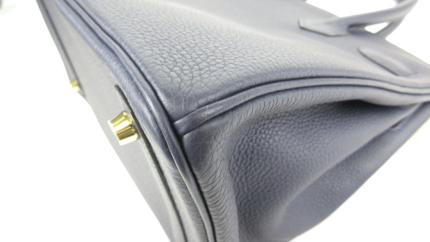 Birkin 30 Togo Blue Nuit gold hardware Z stamp