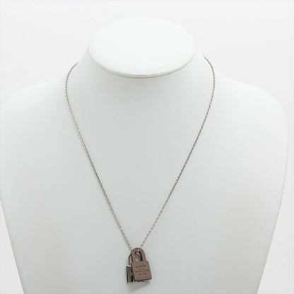 HERMES O'Kelly PM Necklace D Comes with storage bag and box Silver/Brown Necklace
