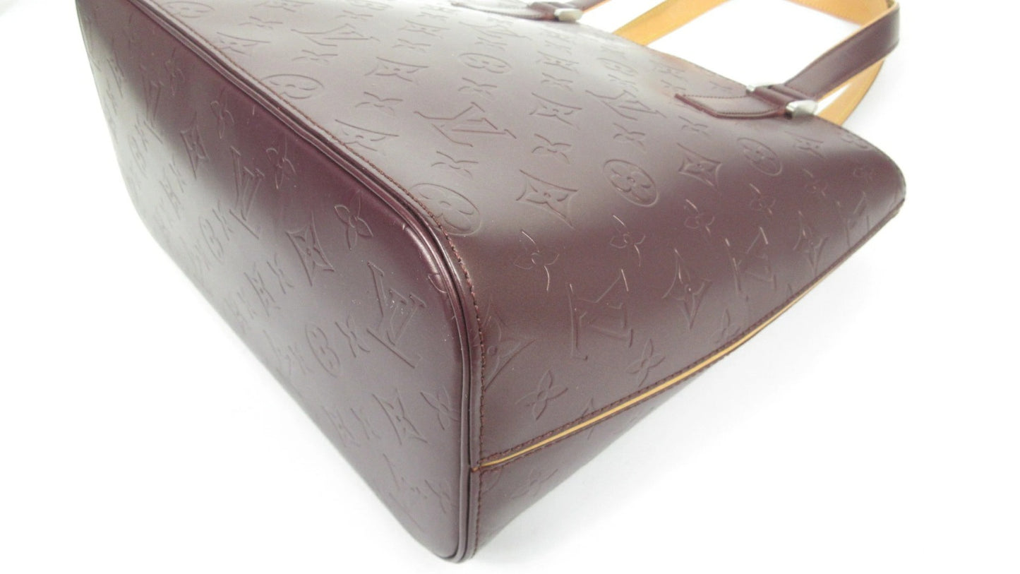 Louis Vuitton Monogram Matte Stockton M55116 Monogram Matte Leather Tote Bag Purple