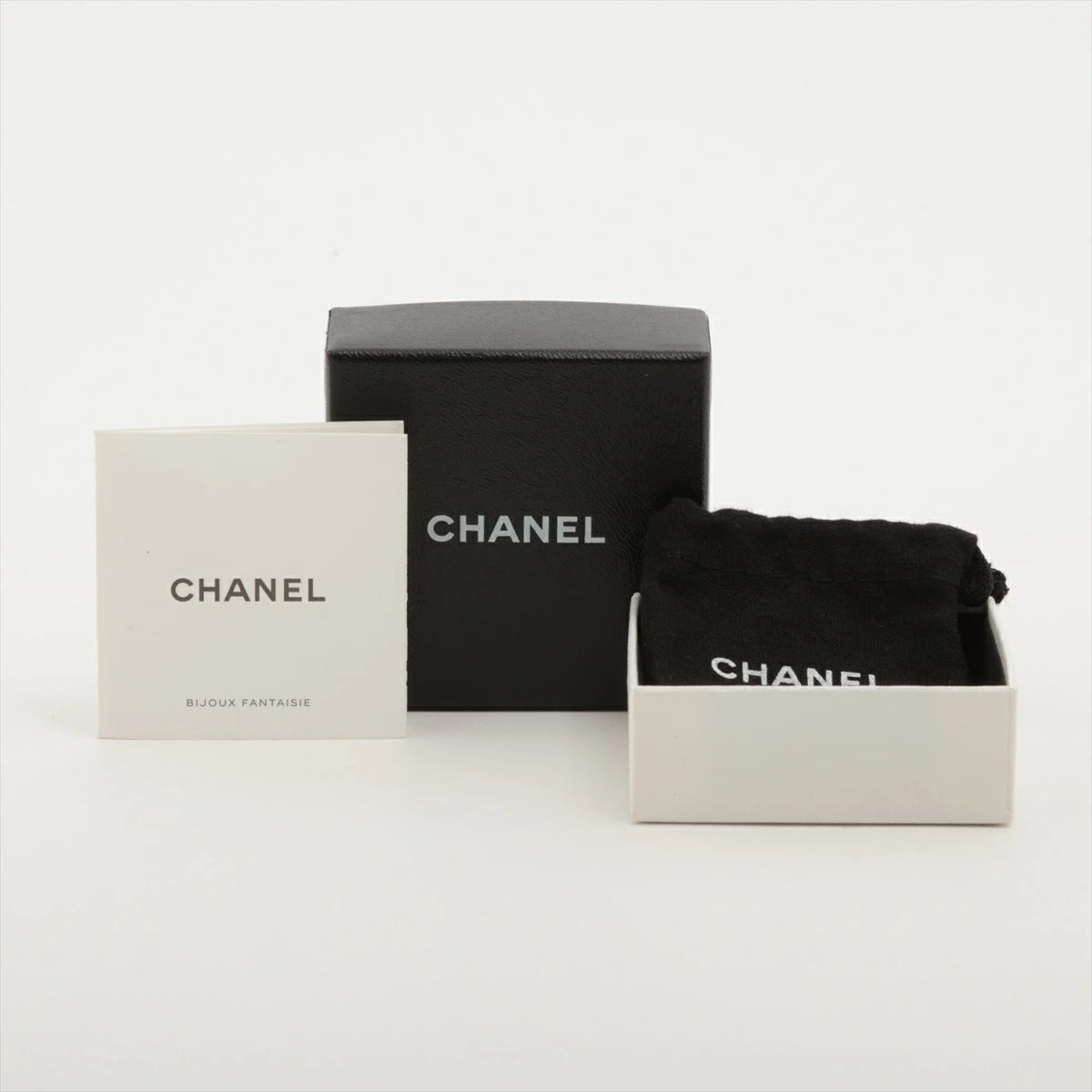 CHANEL Coco Mark Ribbon Earrings B16P Gold Rhinestone