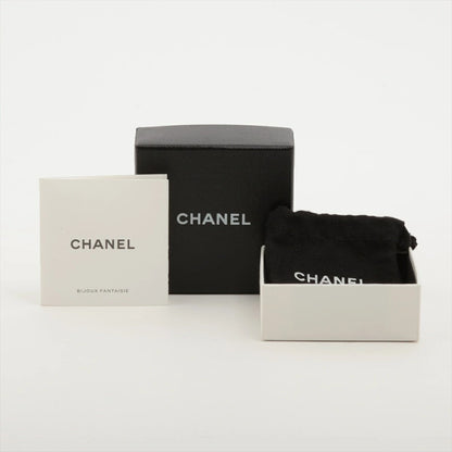 CHANEL Coco Mark Ribbon Earrings B16P Gold Rhinestone