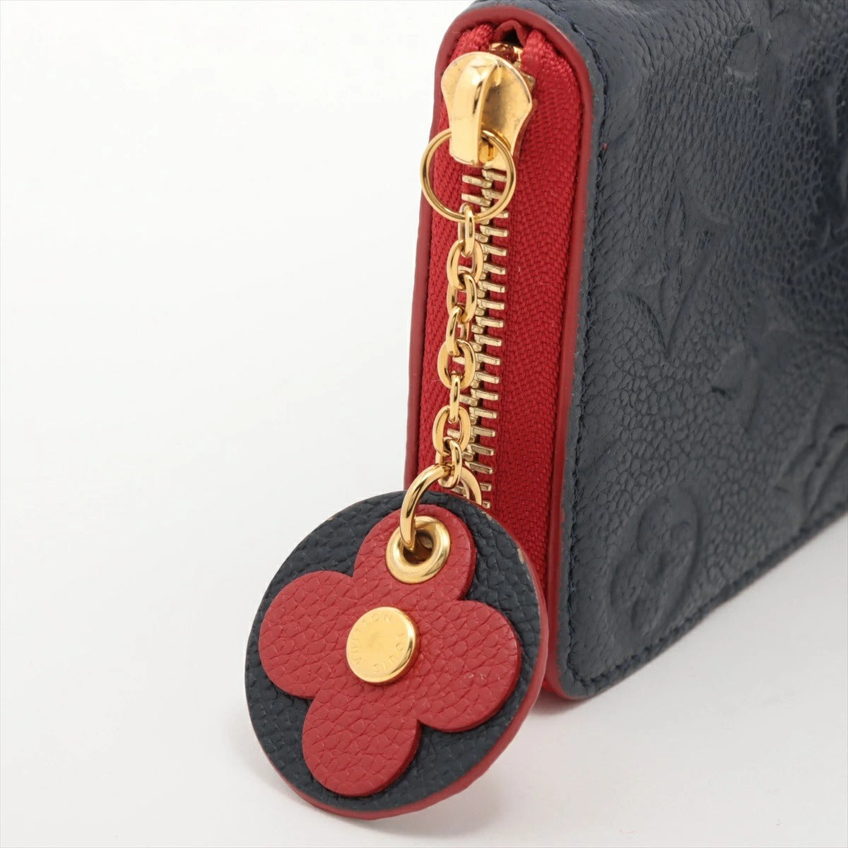 Louis Vuitton Empreinte Portefeuille Clemence M63920 Leather Flower Round Zip Long Wallet