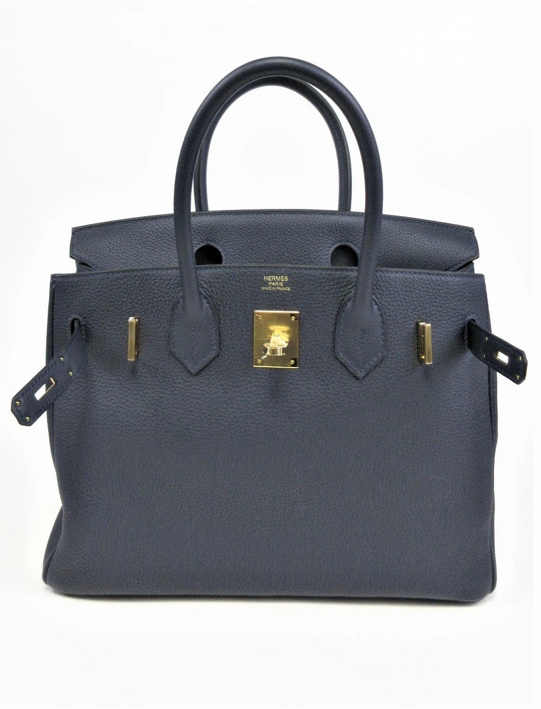 Birkin 30 Togo Blue Nuit gold hardware Z stamp