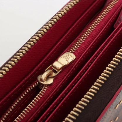 Louis Vuitton Damier Ebene Studded Zippy Wallet N60122 Round Zip