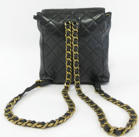Chanel Matelasse Backpack Lamb Leather Black Rucksack