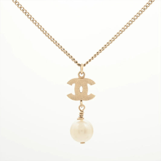 Chanel Coco Mark Necklace Rhinestone, Pearl 10P